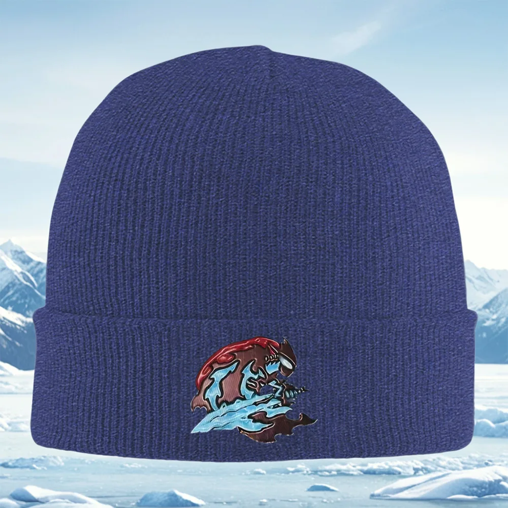 مخلوق مجنح تصميم الجليد المتدفق للرجال والنساء للجنسين قبعة محبوكة قبعة صوفية قبعة شتوية حرارية دافئة لعيد الميلاد في الهواء الطلق #4
