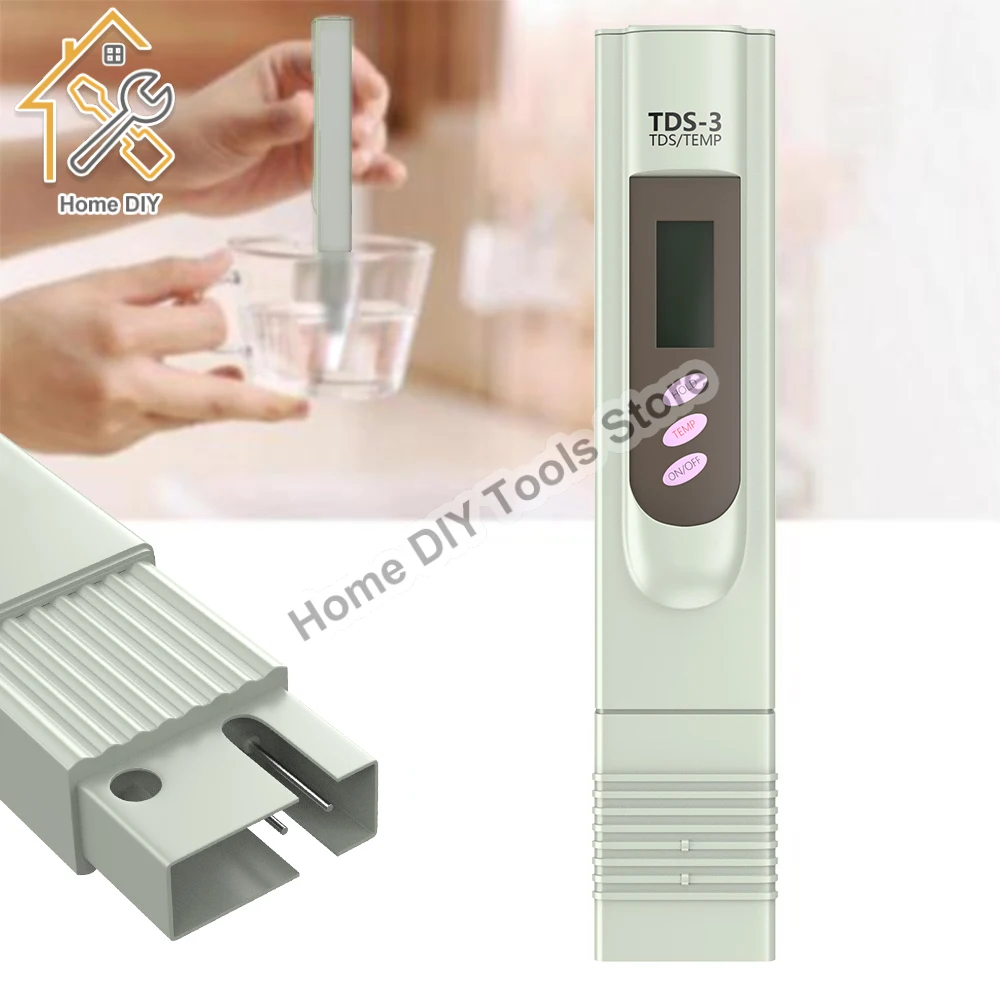 TDS-3 Meter Temperature Tester pen 3 In1 Function Conductivity Water Quality Measurement Tool TDS&EC Tester 0-9990ppm 2% 