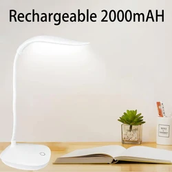 Portable USB Rechargeable Desk Lamp Touch 3 Modes Dimming Table Lamp Eye Protection For Office Bedroom Bedside Reading Light