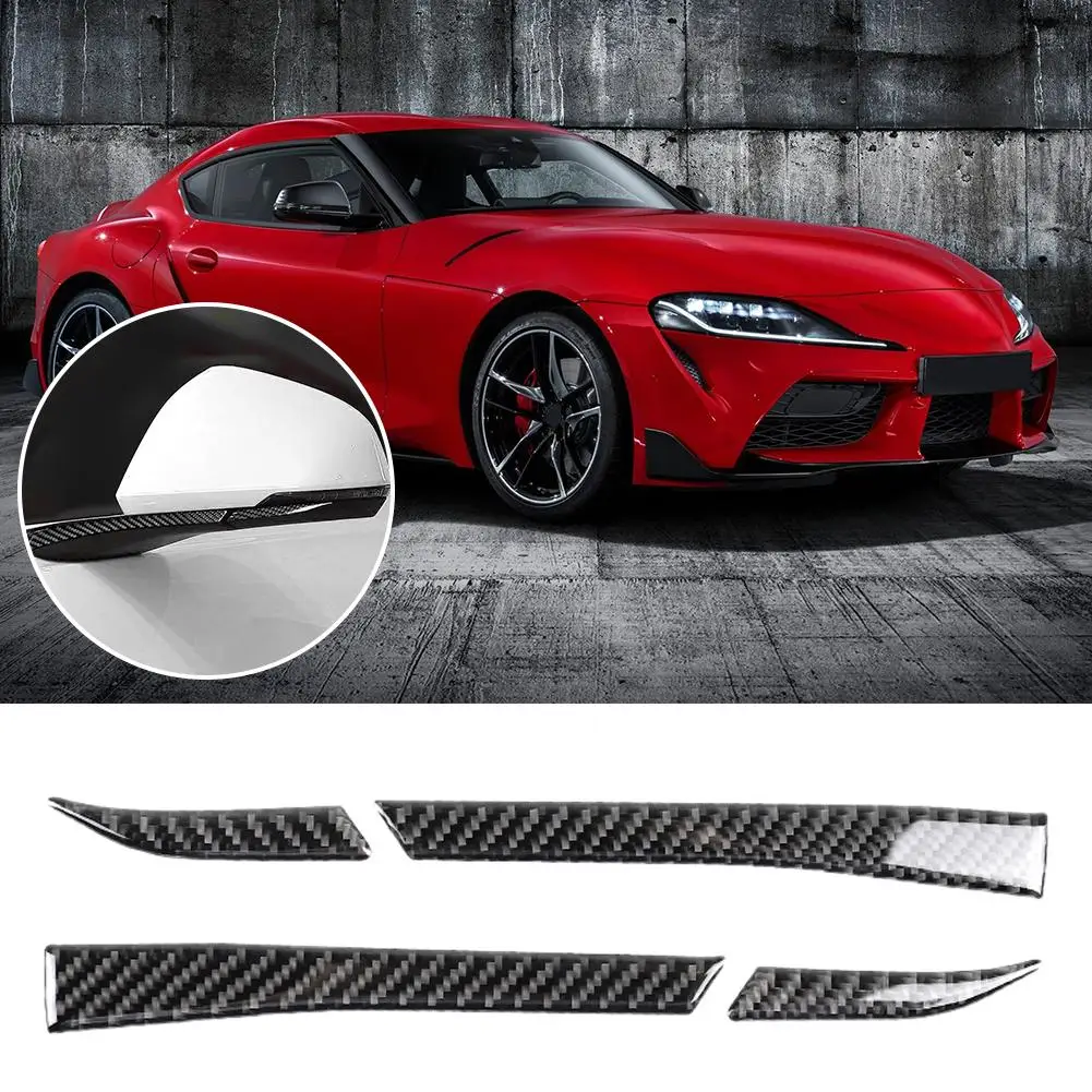 1 Pair Rearview Mirror Sticker For 15-20 M Ustang Car View Mirror Anti-rub Strips Carbon Fiber Decal Auto Interior Accessories