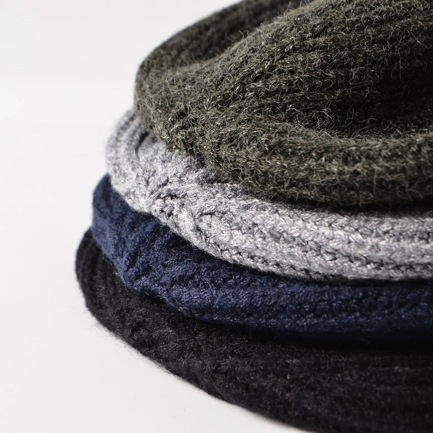 Gorro de invierno para hombre, gorros cortos de punto para hombre, gorro de invierno, gorro con puños cortos, Color sólido