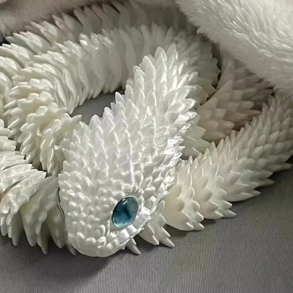 3D Printed Snake 60cm Articulated Bush Viper Toy-Dragon Snake Integrated Joint Mobility Statue Ornament Home Decor Gift