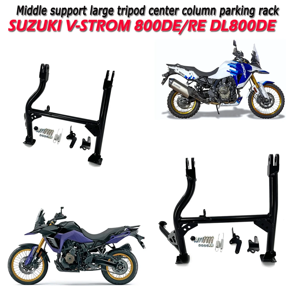 

Motorcycle center support large tripod center pillar accessories parking rack Fit For Suzuki 800DE DL800DE 800SE 800RE DL800