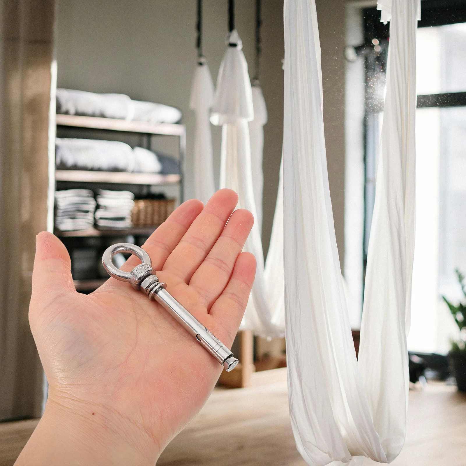 

5pcs Stainless Steel Eye Bolt M6 Heavy Duty Lifting Ring For Ceiling Hammock Swing Chair Hanger Furniture Hardware Mounting