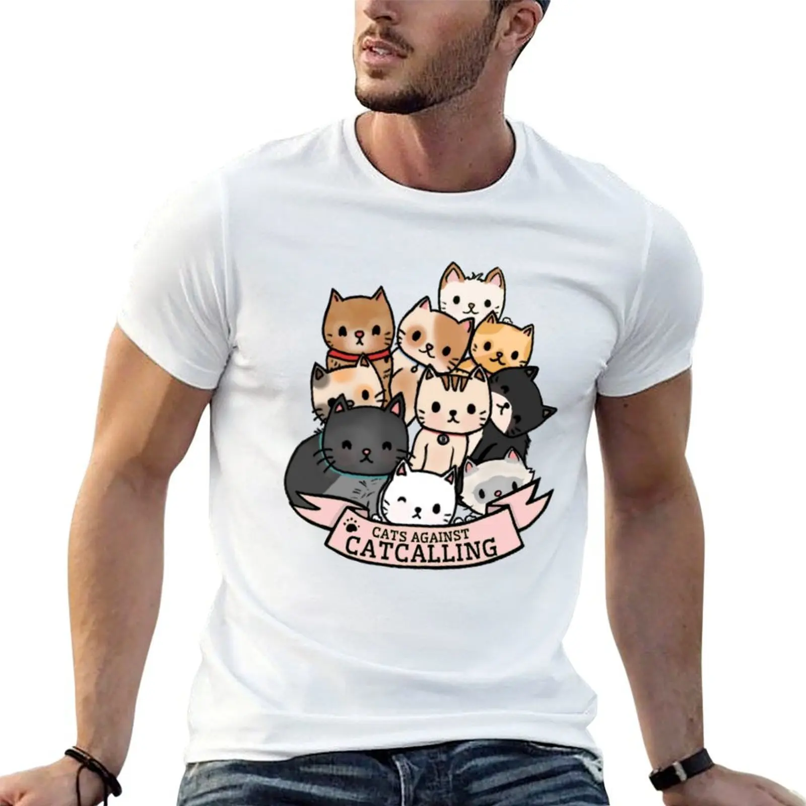 

Cats shirts t shirts cotton t for Catcalling anime tshirt graphic man Against mens T-Shirt