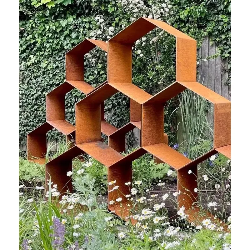 OUTDOOR WOOD STORAGE WOOD RACK CORTEN STEEL LONG SERVICE