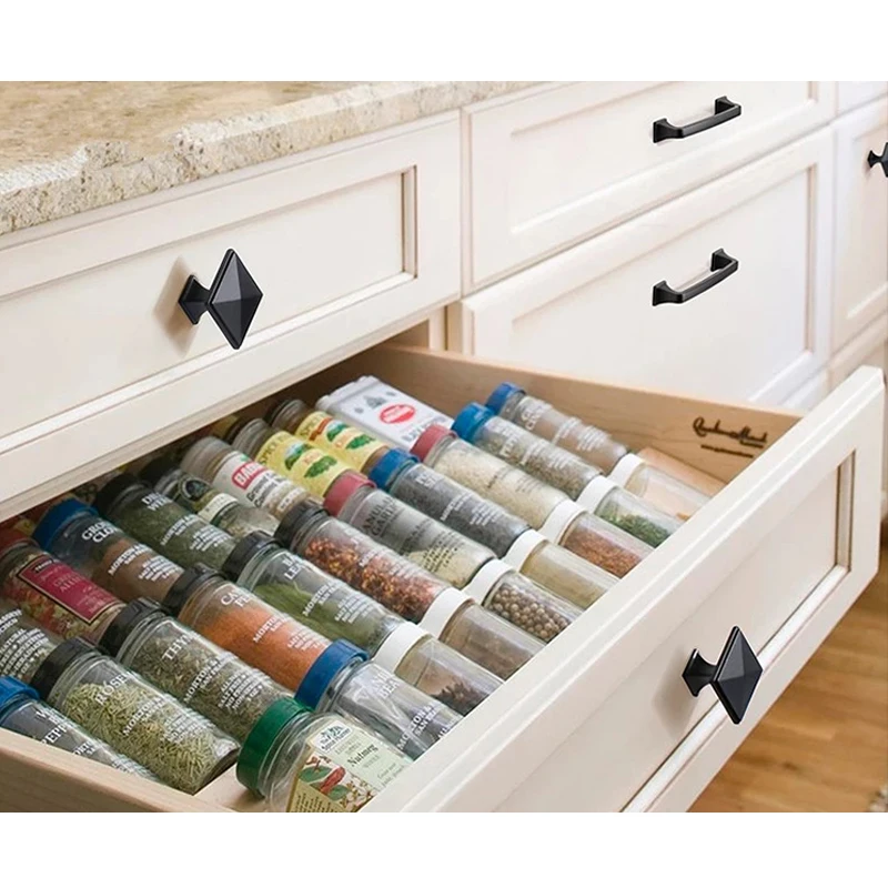 YM مربع ماتي الأسود النمط الأمريكي مقبض كابينة المطبخ 128 مللي متر درج خزانة سوداء 7 أحرف الصلبة تسحب 287