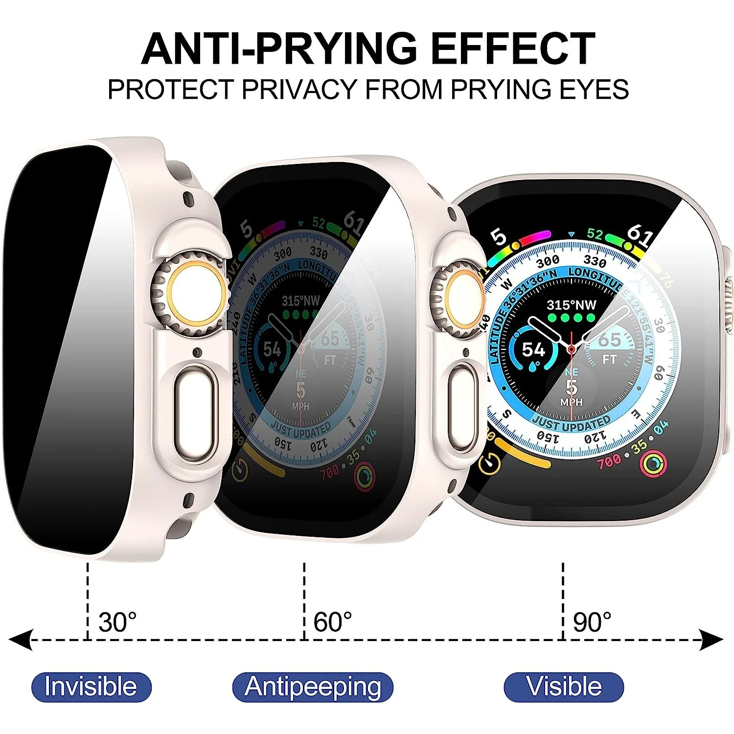 Anti-Scratch HD Glass+Case for Apple Watch 41mm 44mm Screen Protector Bumper for IWatch Ultra/Ultra2 49mm Protective Cover