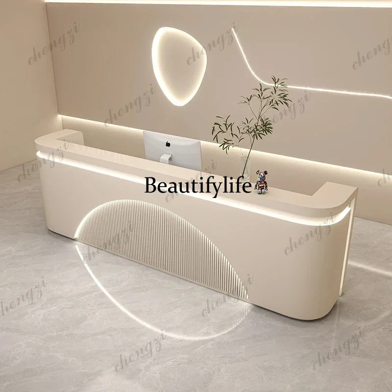 D132 Reception Desk Counter Standing Restaurant Reception Balcao Pra Loja Furniture Light Luxury Store Reception Desks