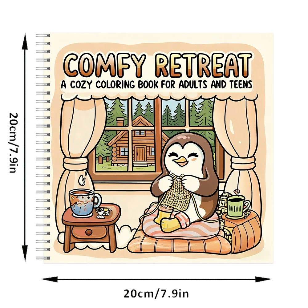 Comfy Retreat Cozy Coloring Book for Adult Colouring Book, Birthday Day Gift, Back to School Supplies, Adults Cute Drawing Book