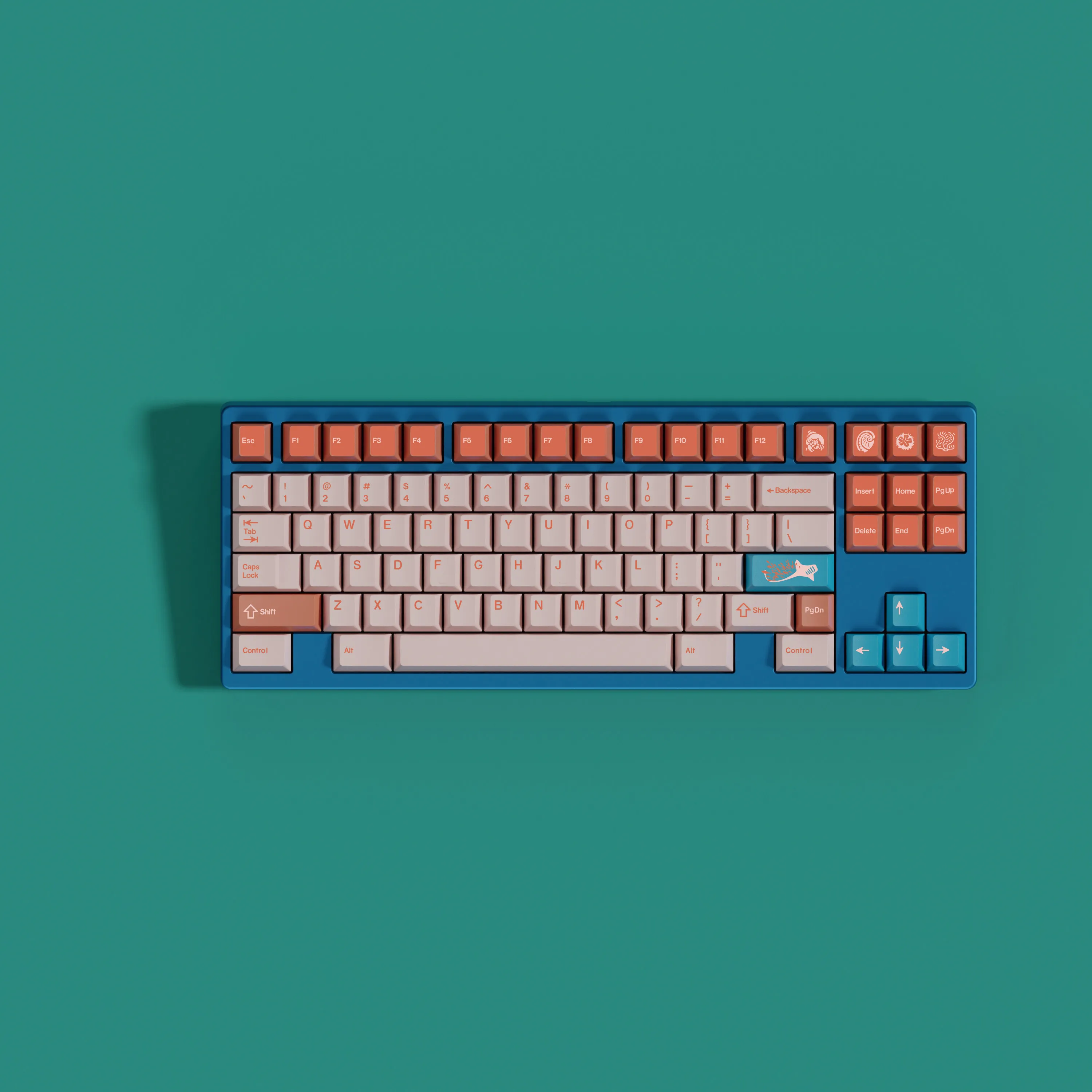 

Кейкапы KKB Great Barrier Reef PBT с сублимационной печатью, профиль Cherry, для механических клавиатур 7U Alice AULA F75 Ajazz Ak820, для игровых ПК