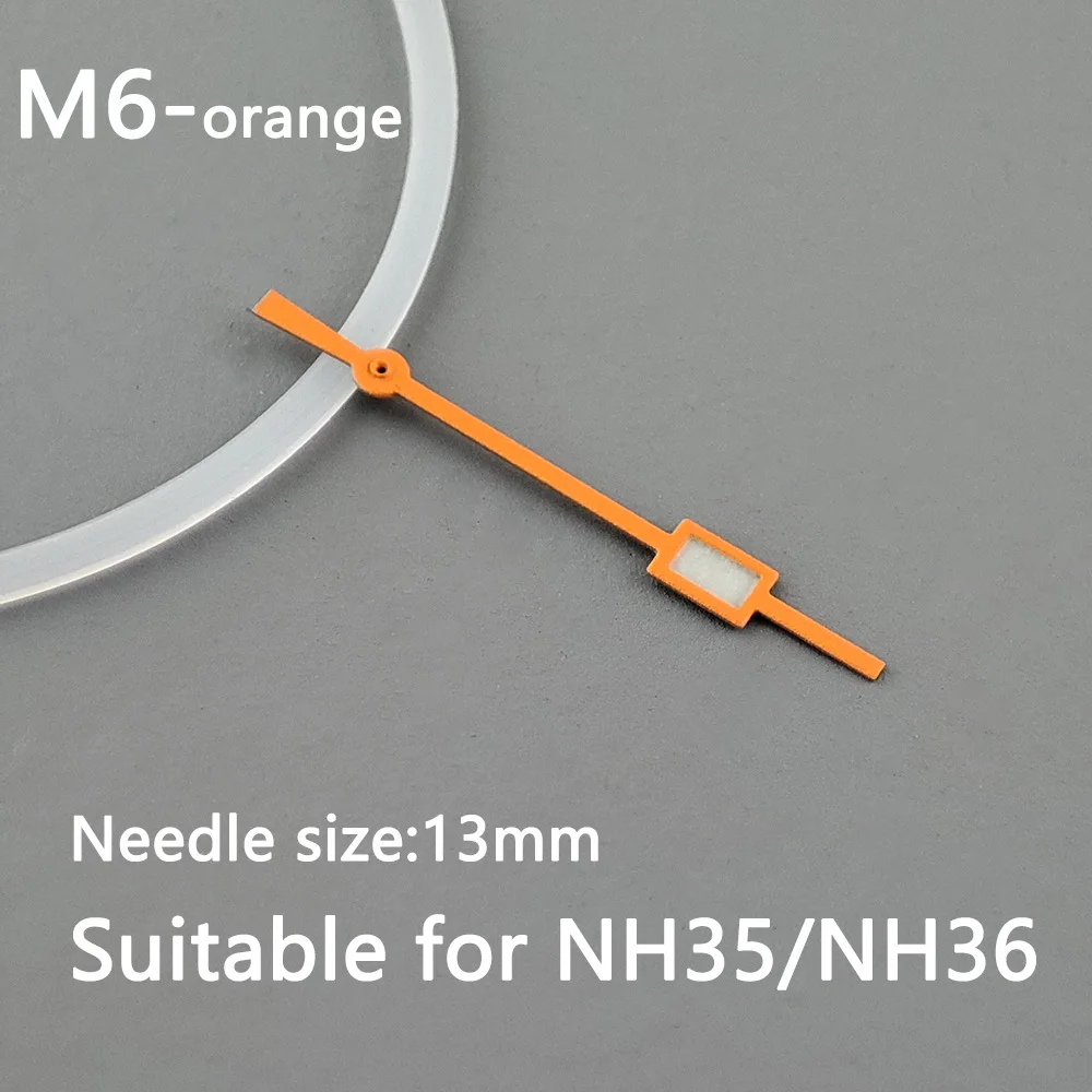 NH35 hands pointer Silver needle green luminous, Watch accessories,suitable for nh35 Second Hands nh36  movement M6