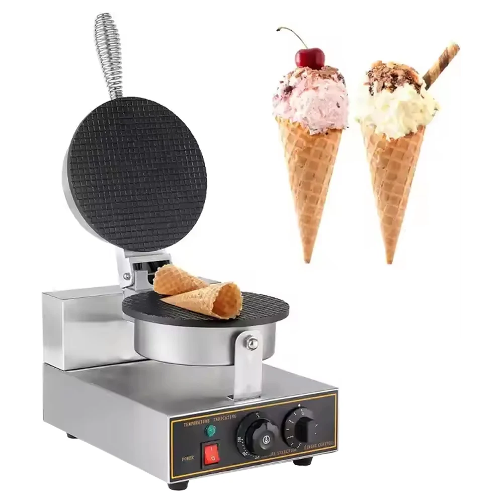 XEOLEO Commercial Crispie Waffles Maker Electric Waffle Cone Maker 1250W Ice Cream Crispy Egg Roll Cookie Machine Non-Stick