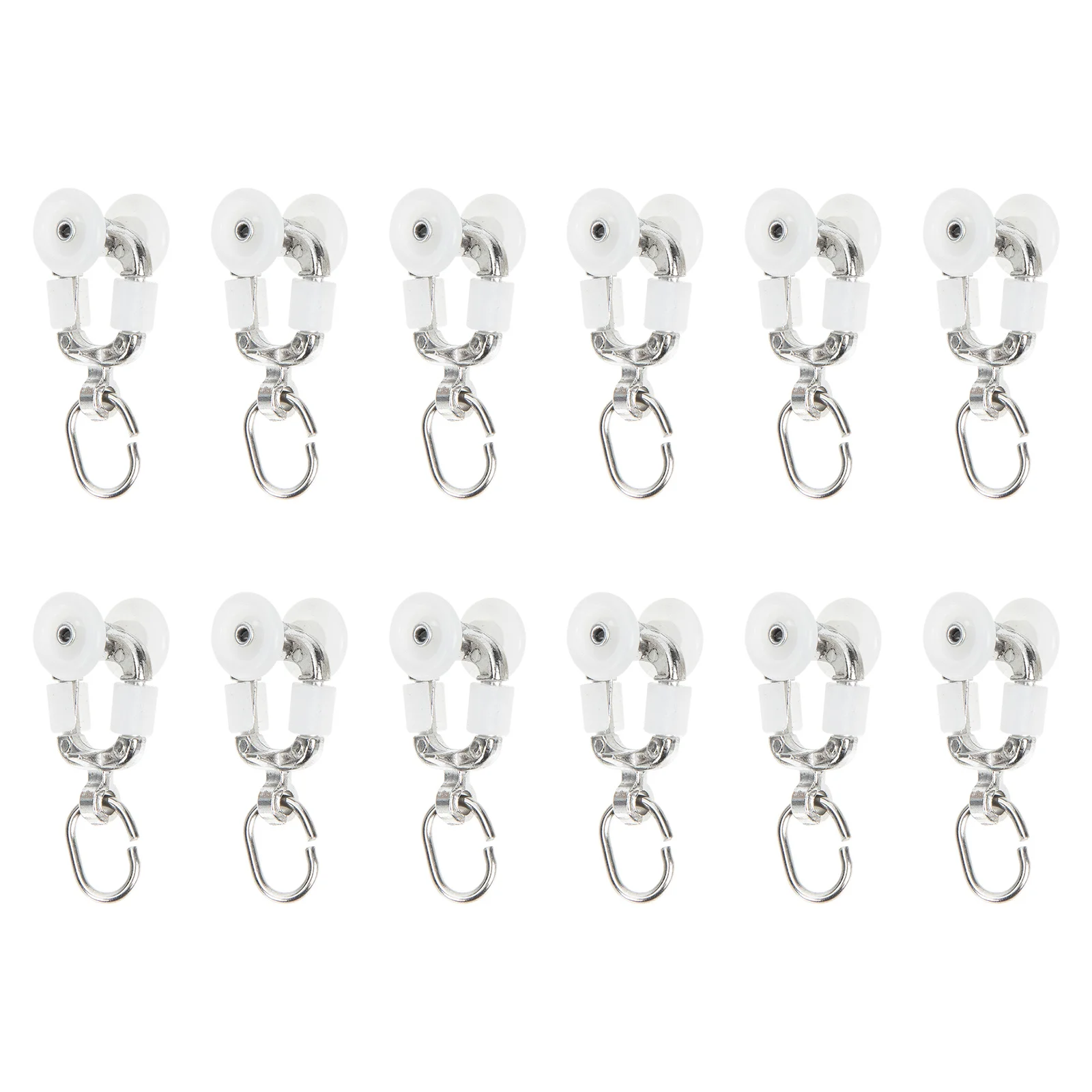 

12Pcs Curtain Practical Design Easy Install Ceiling Track Pulley Wheel Curtain Track Pulley Sliding Wheel