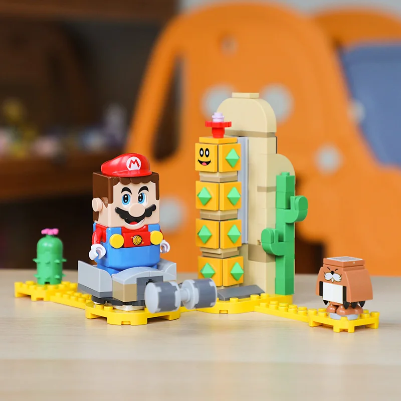 호환 71363 슈퍼 마리오 브라더스 사막 포키 확장 세트 빌딩 블록 미니 액션 피규어 완구