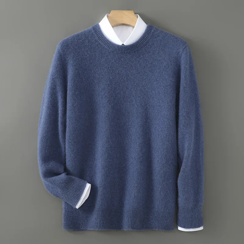 خريف شتاء جديد% رداء علوي من الصوف الرجال الخط الأول جاهز للارتداء إبرة سميكة الجولة الرقبة البلوز بلون قاعدة الشباب #3