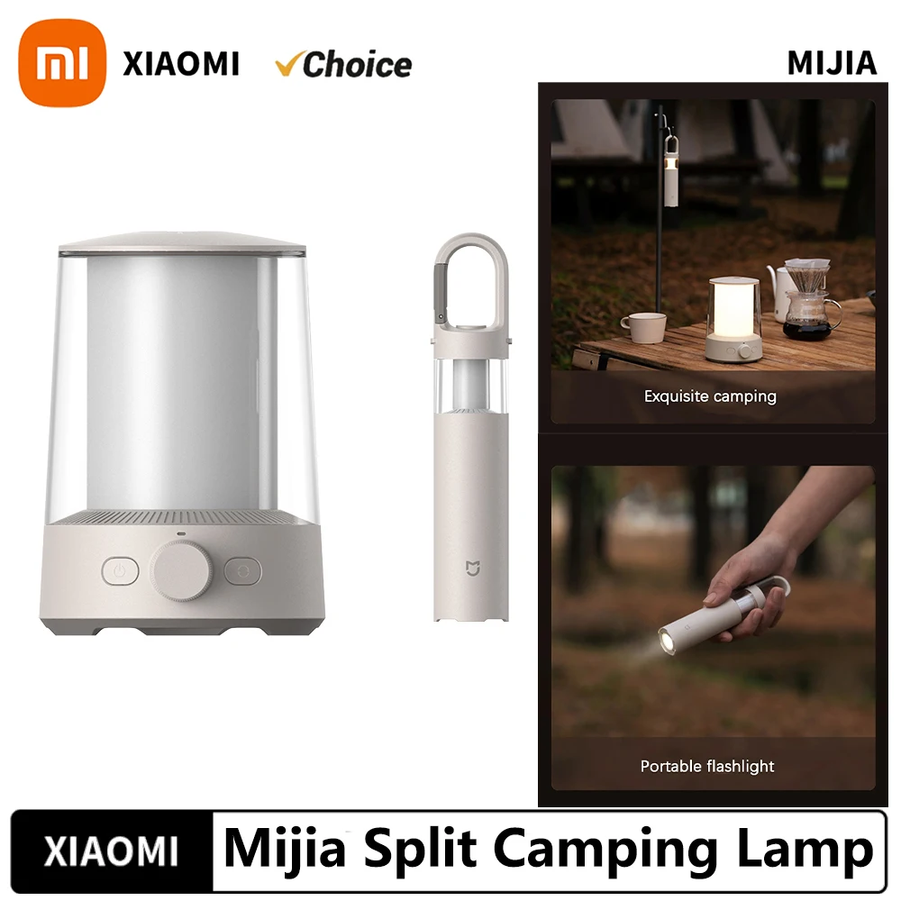 

Xiaomi Mijia Кемпинговый светильник Bluetooth Отдельный двойной светильник Интеллектуальная лампа для палатки Регулируемый уличный светильник для кемпинга Mihome APP