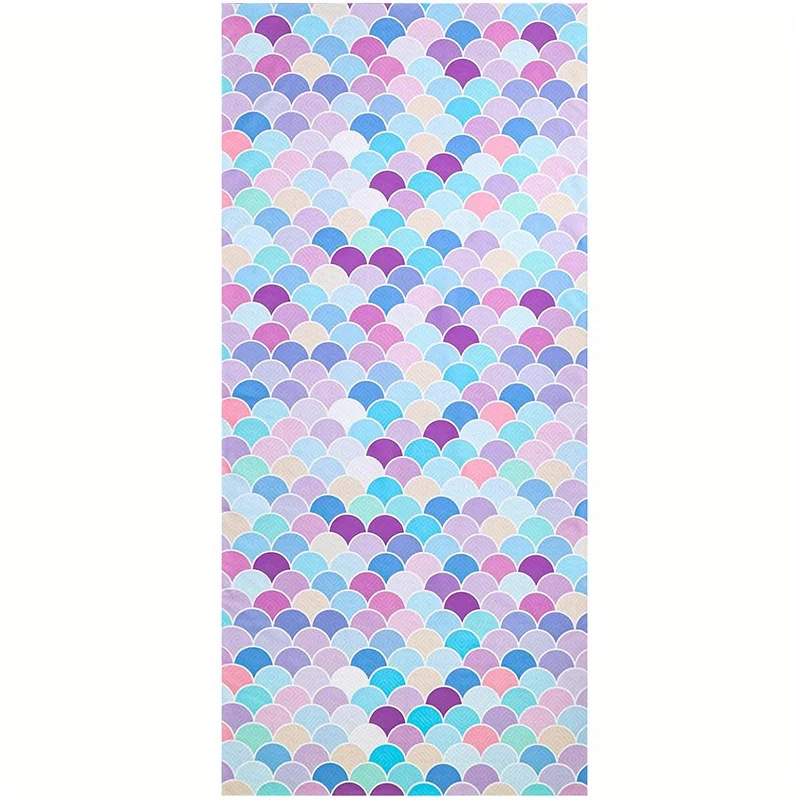 Beach Towel Mermaid Scale Pattern Sun Protection Windproof Suitable for Swimming Pool Camping Travel Blanket