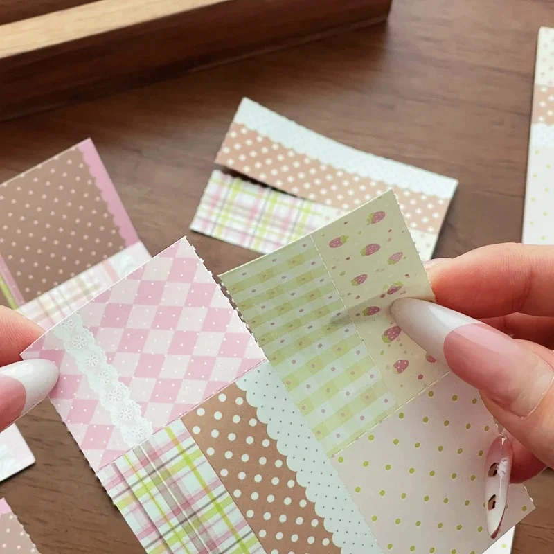 Patchwork Scrapbook Paper Polka Dot Memo Pad M5 Refill Pages Perforated Background Note Pad Cute Aesthetic Journal Supplies
