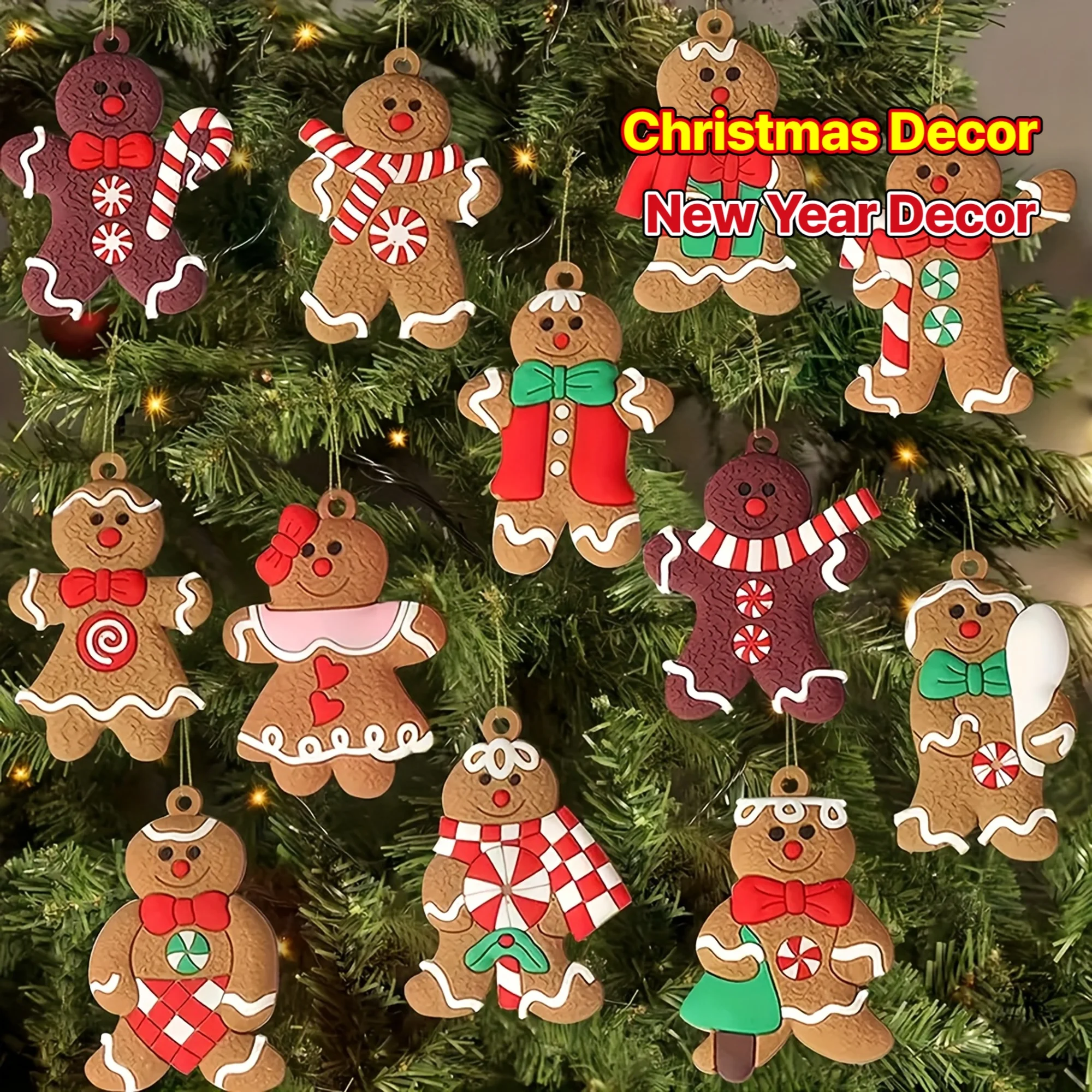 Weihnachtsbaumschmuck Lebkuchenmann Puppenanhänger Weihnachtsbaumschmuck Kleine Plüschpuppe zum Aufhängen Neujahrsgeschenk Dekor