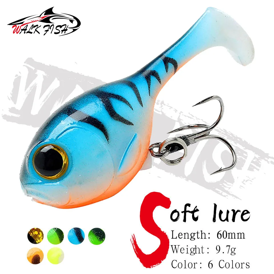 WALK FISH 1Pcs Balloonfish 60mm 9.7g Hot Sale Silicone Soft Bait Deraball with Quality Hook Pesca Artificial Fishing Lure Tackle