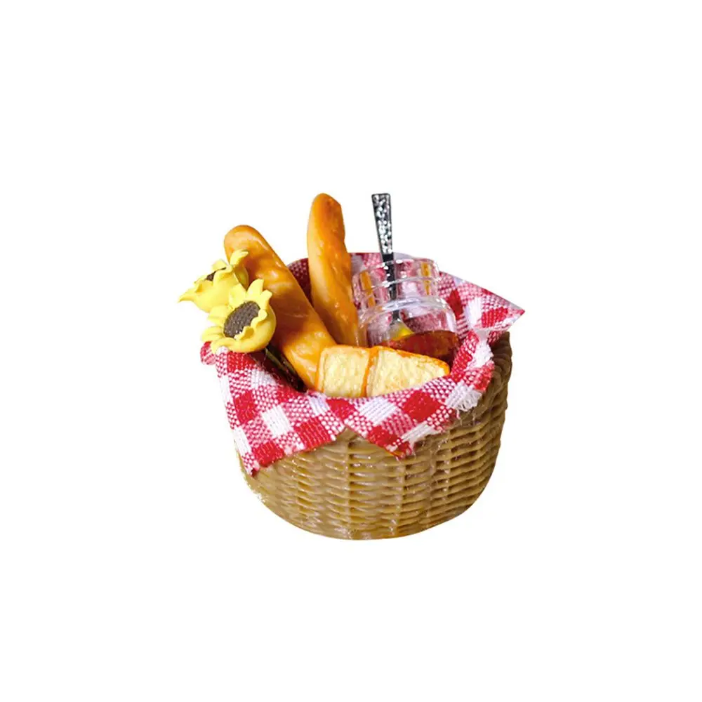 Play House Ornament With Honey Sunflower Dollhouse Food Miniature Bread Basket Doll Accessories Simulation Food Toys