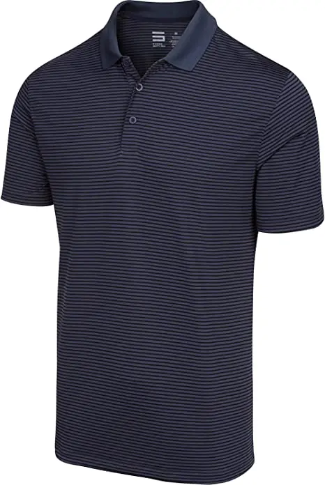 Three Sixty Six Dry Fit Golf Shirts - Short Sleeve Mens Stripe Polo Shirt Lightweight and Breathable  Gym Sportswear Fitness