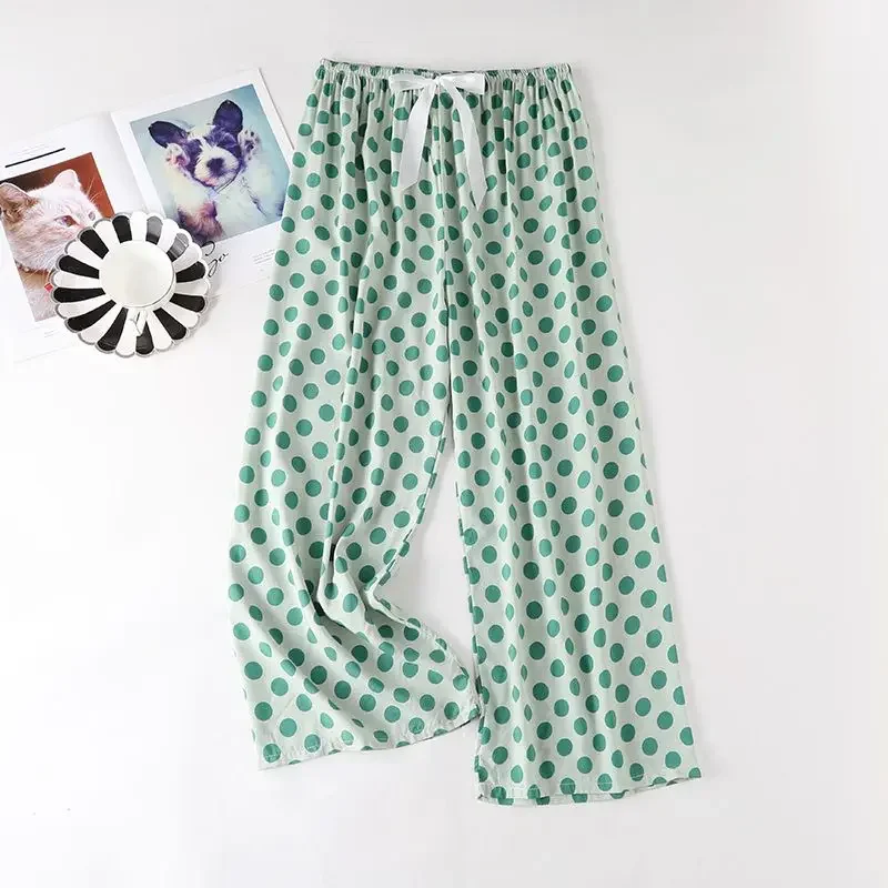 Long Pants Female Fallow Can Be Worn Outside Loose Home Cotton Silk Pants Spring and Summer Thin A Single Pair of Pajama Pants