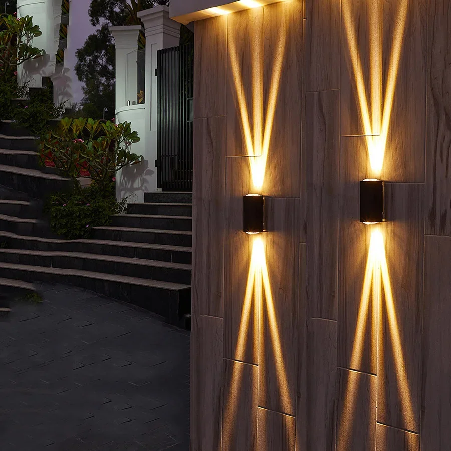 Imagem -04 - Impermeável up Down Led Wall Spotlight Alumínio Estreito Beam Lâmpadas Lâmpada de Parede Jardim Hotel Resturant Gate Sconce Outdoor 20w