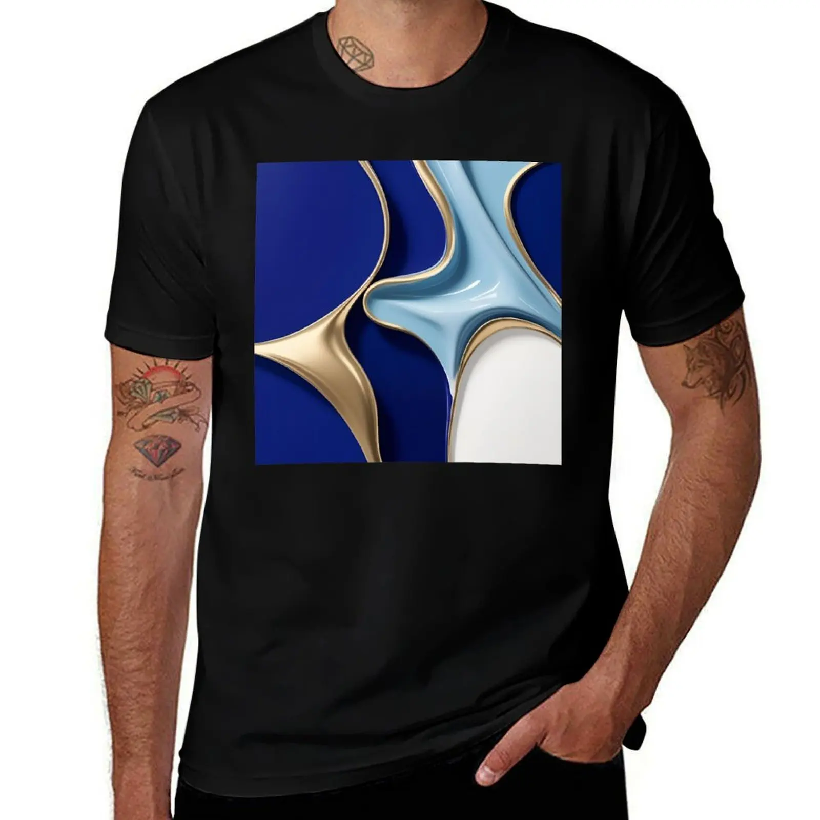 

Abstract fluid graphic “English Summer Regatta” collection T-Shirt topping sports fans mens t shirt