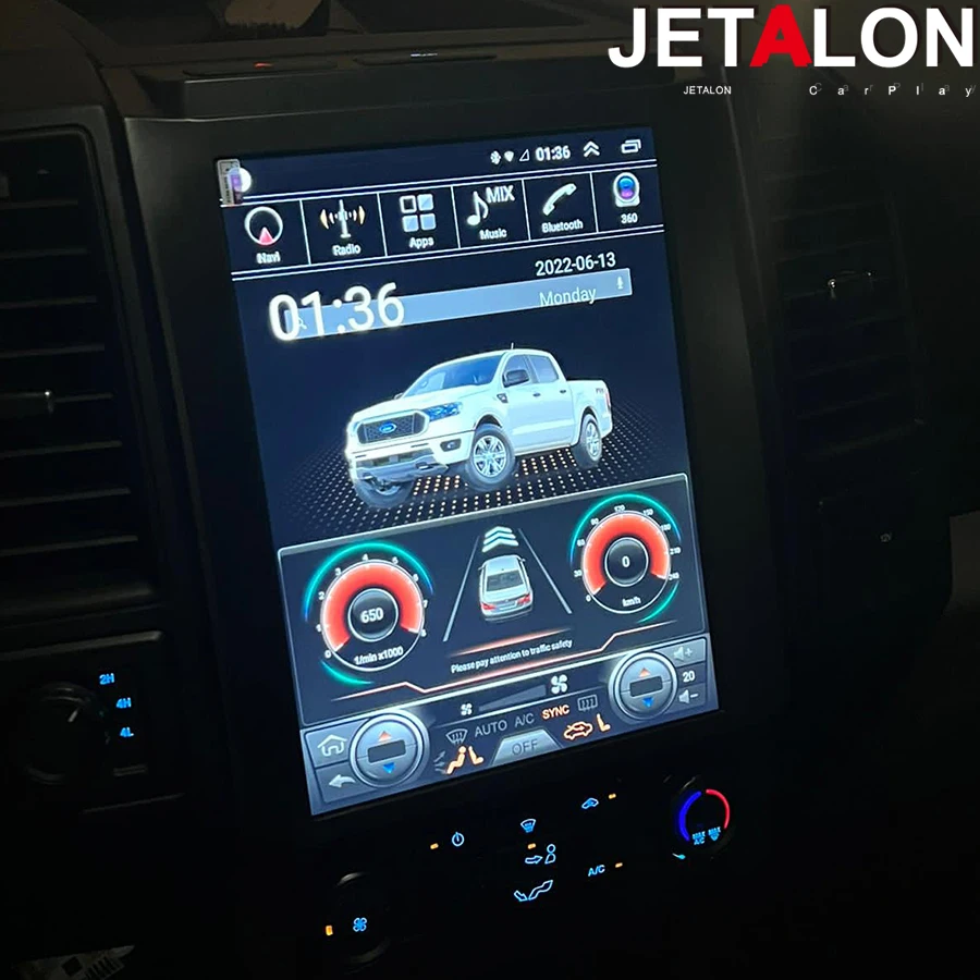 

12.1-дюймовый сенсорный экран автомобильной магнитолы для Ford F150 F-150 2016-2021, мультимедийный видеоплеер с CarPlay, GPS-навигацией и Android Auto