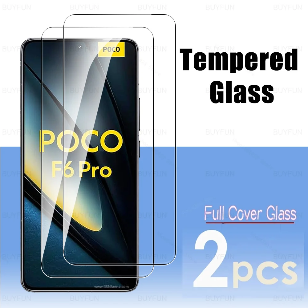 2Pcs For Xiaomi Poco F6 Pro Screen Protector 9H Tempered Glass Case PocoF6 PocoF6Pro Little F6Pro F 6 5G HD Cover Cristal Vidrio