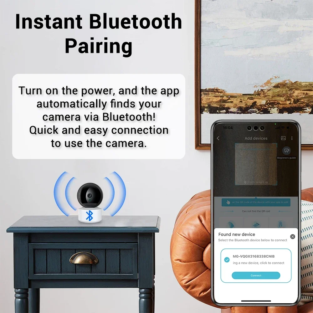 كاميرا IP WiFi بدقة 8 ميجابكسل بدقة 5 ميجابكسل، رؤية ليلية عالية الدقة وتتبع تلقائي في اتجاهين لتخزين الصوت السحابي ومراقبة أمن المنزل الذكي للأطفال