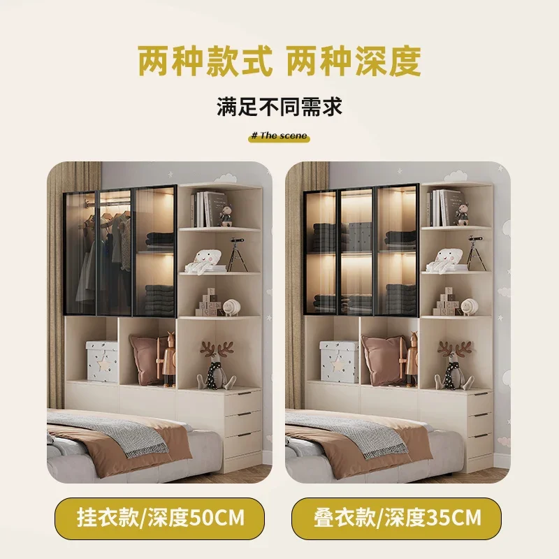خزانة ملابس بجانب السرير، غرفة نوم منزلية، غرفة صغيرة، خزانة ملابس أطفال، خزانة ملابس معلقة بسيطة، فاخرة خفيفة