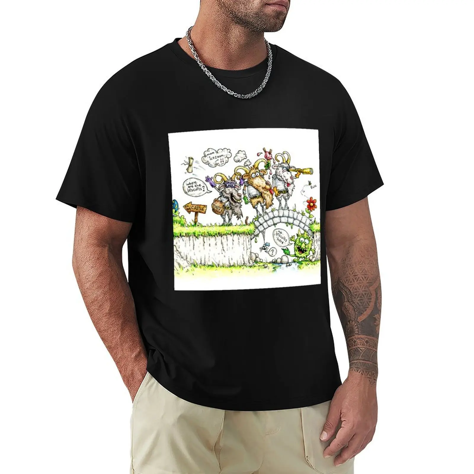 The King’s Biscuits - Camiseta Billy Goats Gruff de manga corta de algodón