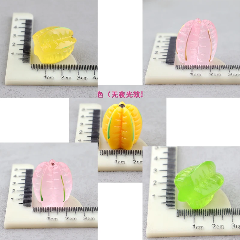 10 Pcs Randomly Mix Fruit Nail Accessories, Pomegranate And Starfruit Sweet Resin Diy Jewelry Craft Decoration Ornaments