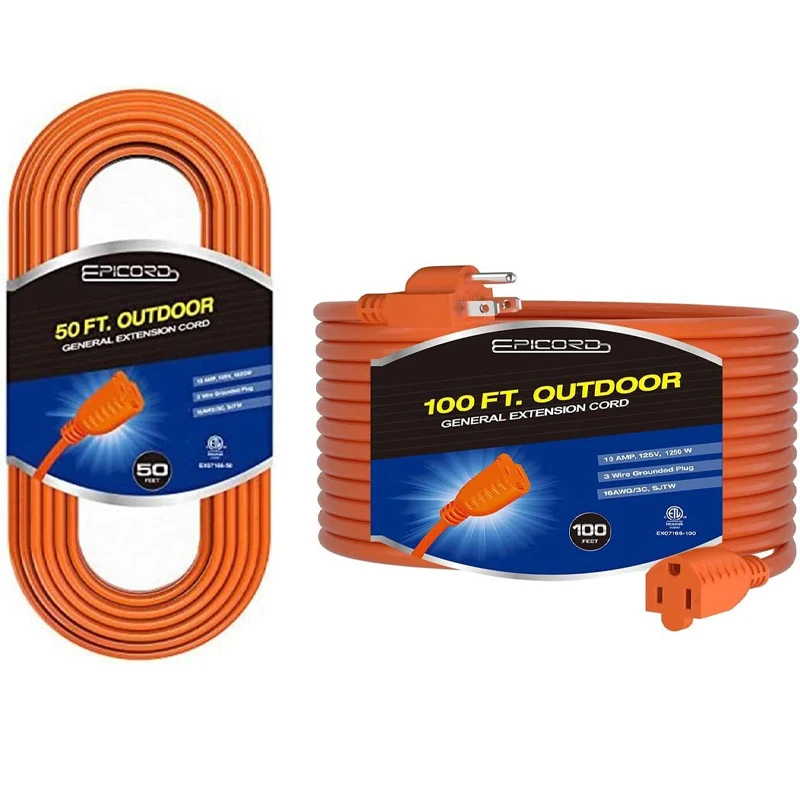 

Extension Cord Heavy Duty Outdoor Electric Socket Orange RV Generator Supply Waterproof Power Cable 8/15/25/50/100FT Power Cords