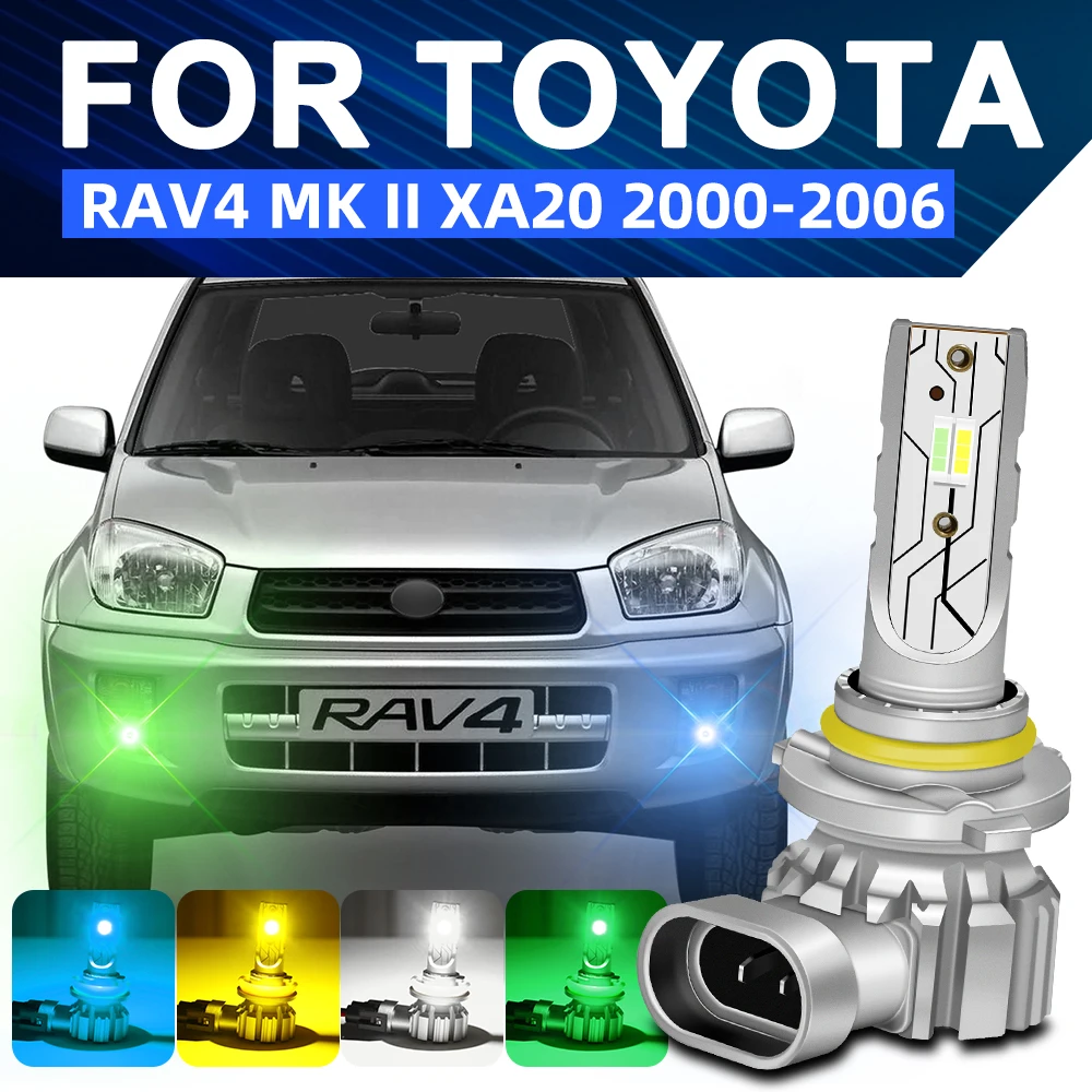 

LED Front Fog Light Lamp Bulbs For Toyota RAV4 XA20 CA20W 2000 2001 2002 2003 2004 2005 2006 Dual Color Yellow Lemon Green 2PCS