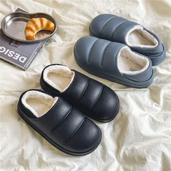 Home Shoes Men's Winter Cotton Shoes Caterpillar Shoes Warm Indoor Fleece Waterproof Cotton Slippers Outdoor Casual Slippers