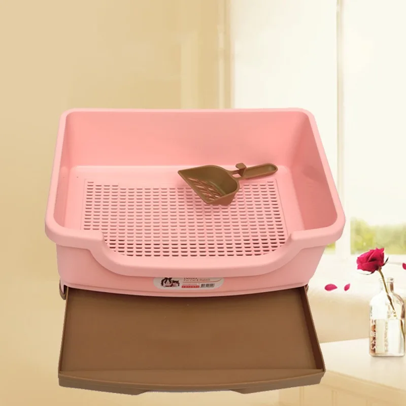 Cat Litter Box Drawer Style Anti-splashing Kitten Dog Rabbit Litter Toilet Plastic Pet Trainer Tray Bedpan Cleaning Supplies