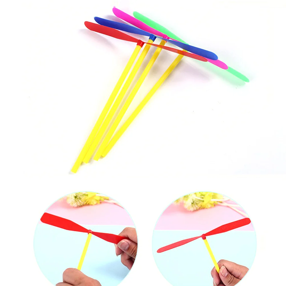 A Pack of 12pcs Children'S New Exotic Toys Bamboo Dragonfly Rotating Toys Parent-child Interaction And Recollection of