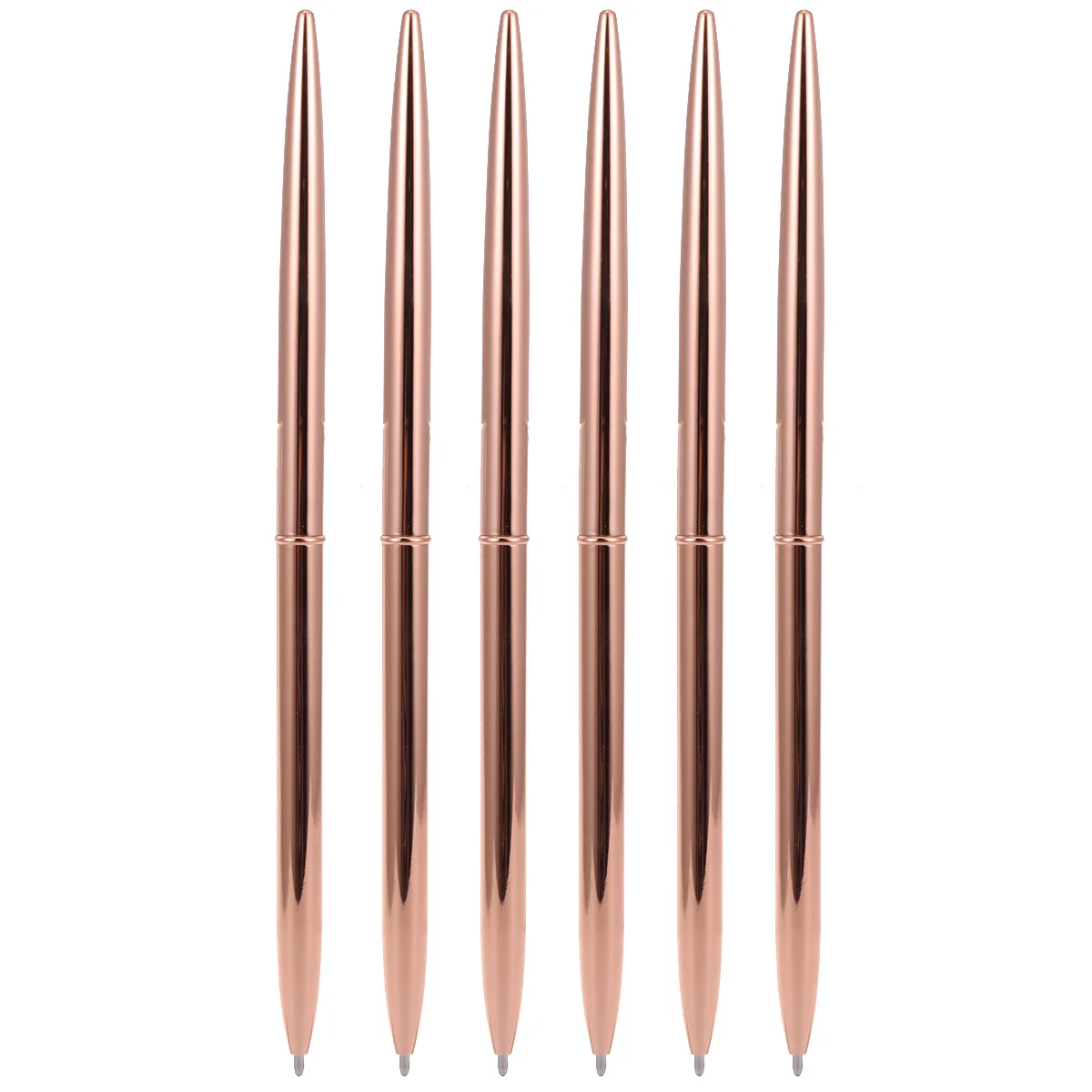 

6Pcs Metal Ballpoint Pen Long-Lasting Lightweight Perfect Gift for Students Teachers Rose Red Ballpoint Pens