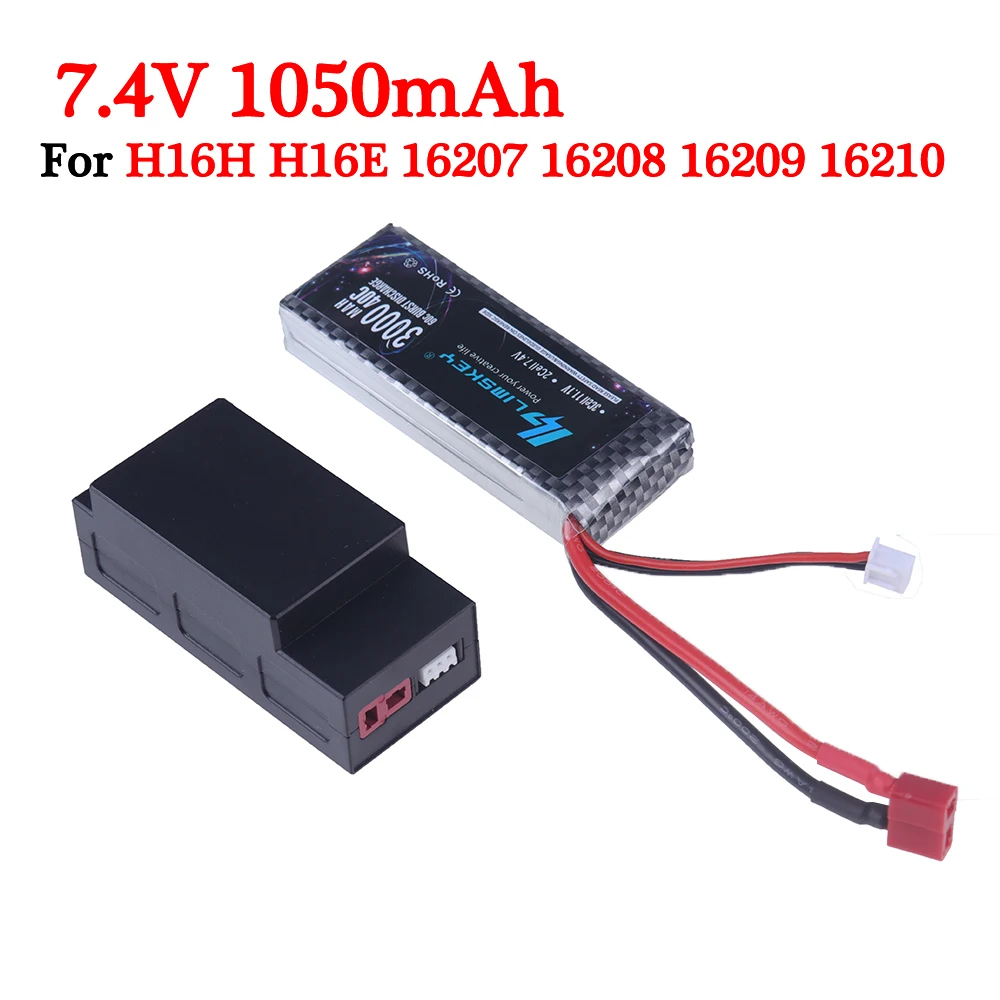 Original 2S 7.4V 1050mAh Lipo battery for MJX Hyper Go H16H H16E 16207 16208 16209 16210 1/16 RC truck parts vs 7.4V 3000mah