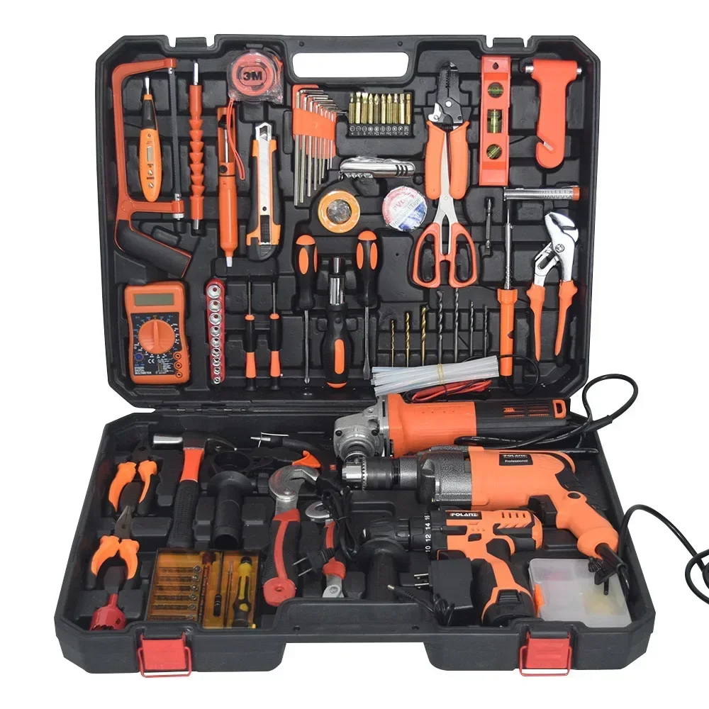 Household electric drill electric hand tool set Hardware electrician special maintenance woodworking toolbox