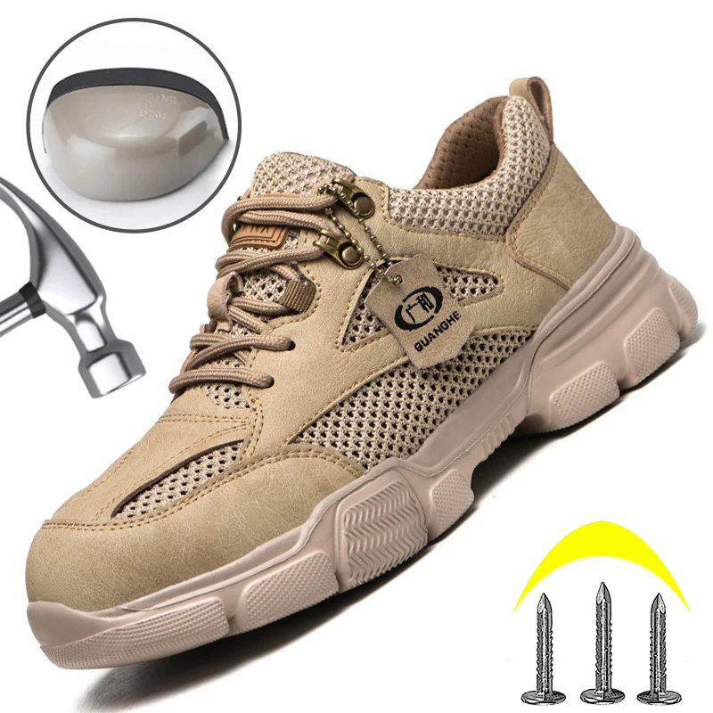 

Steel Toe Safety Shoes Puncture-Proof Protection Boots Breathable Men Sneaker Anti-smash Work Shoe Indestructible Security Shoes