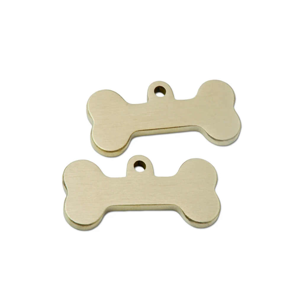 

10pcs 1/8" Thick Bone Shape Brass Stamping Blanks for Engraving Dog Tags 40x18mm