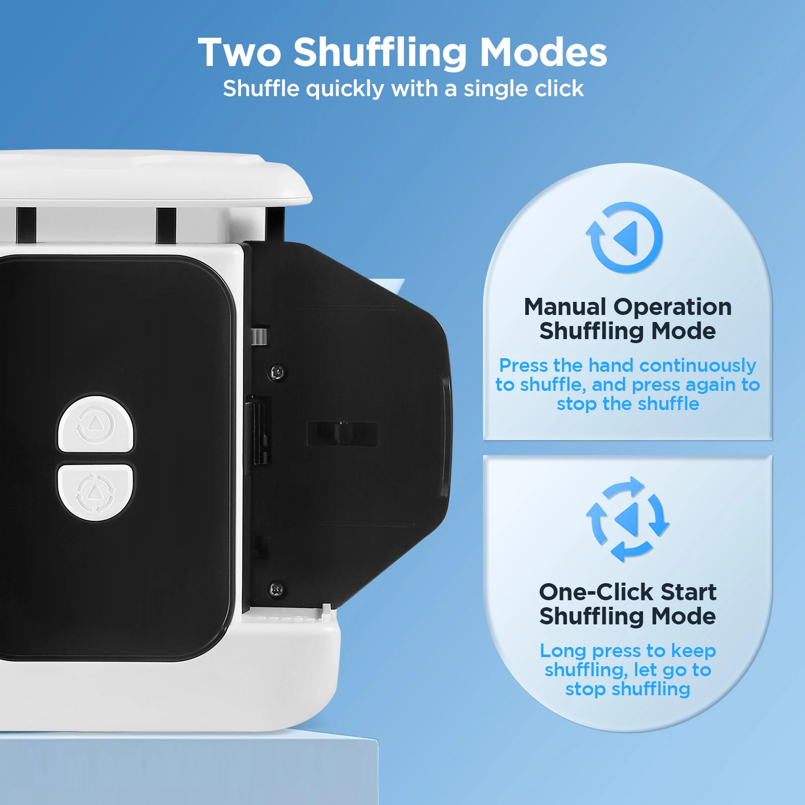 ماكينة خلط البطاقات الأوتوماتيكية القابلة لإعادة الشحن مكونة من سطحين، مربى سريع ومنخفض، ضوضاء منخفضة، مدمجة وخفيفة الوزن، ماكينة خلط البطاقات لـ UNO #3