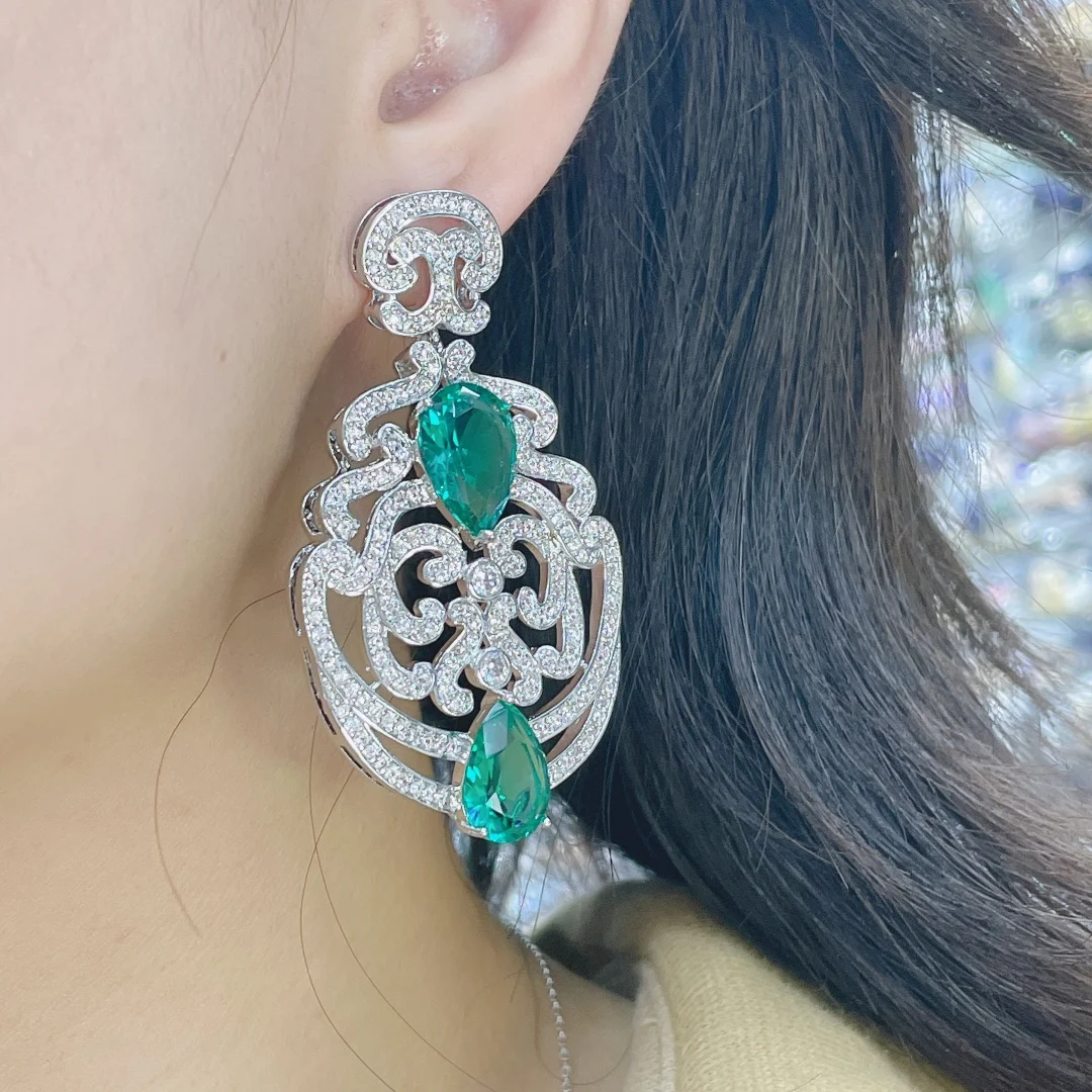 Geometric  Dangle Earrings For Women Wedding Party Indian Dubai Bridal Jewelry Boucle D'oreille Femme E6421