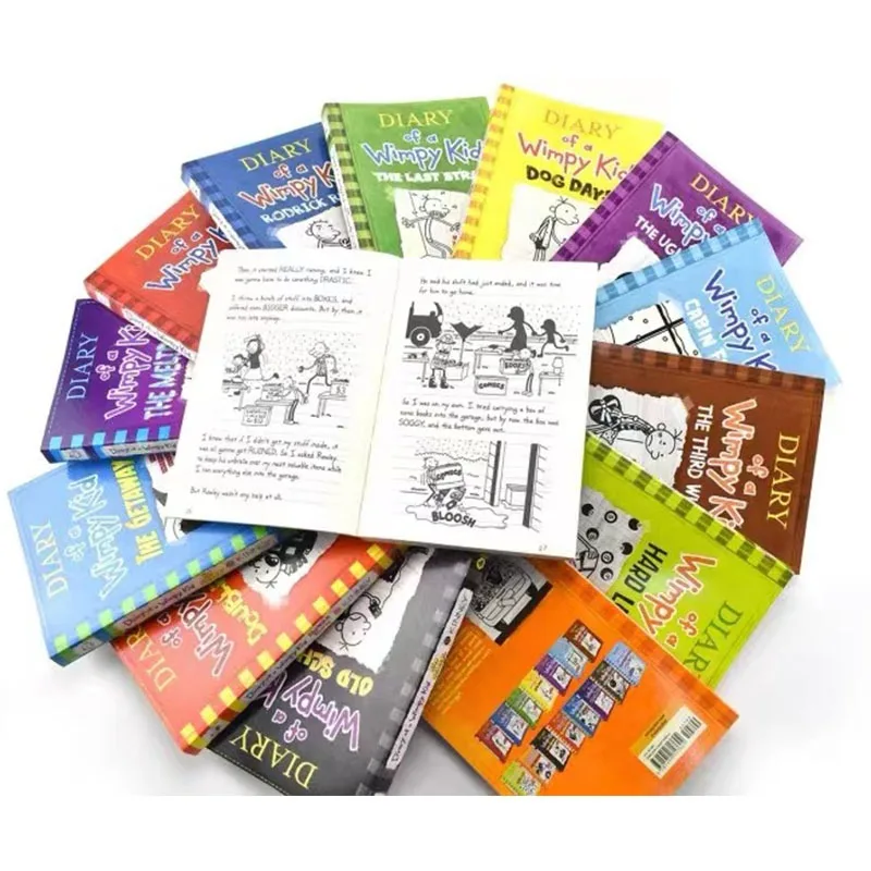 8 Books/set 1-8/9-16 Diary of Wimpy Kid English Book Diary of Wimpy Kid Children's Fiction Books