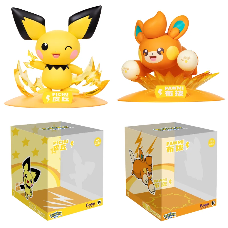 Anime Pokemon Action Figures Pichu Pawmi Doll Funism Genuine Original Desktop ornaments Model Toy Children's Birthday Gift